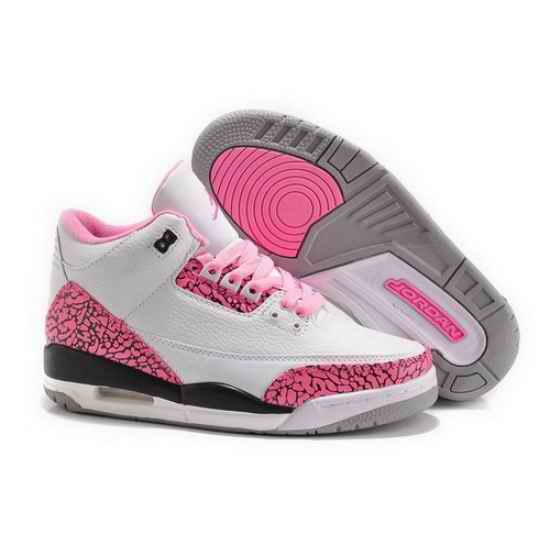 Air Jordan 3 Shoes 2015 Womens White Pink Grey